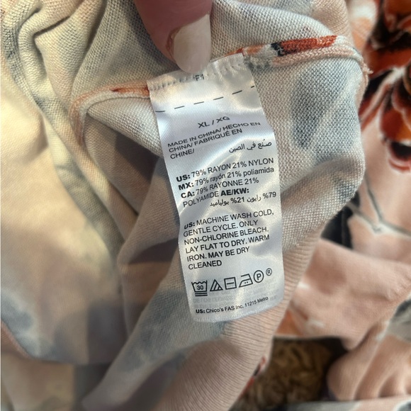 NWT WHITE HOUSE BLACK MARKET CARDIGAN SWEATER Floral Magnolias Blush Pink Sz. XL - Picture 6 of 6